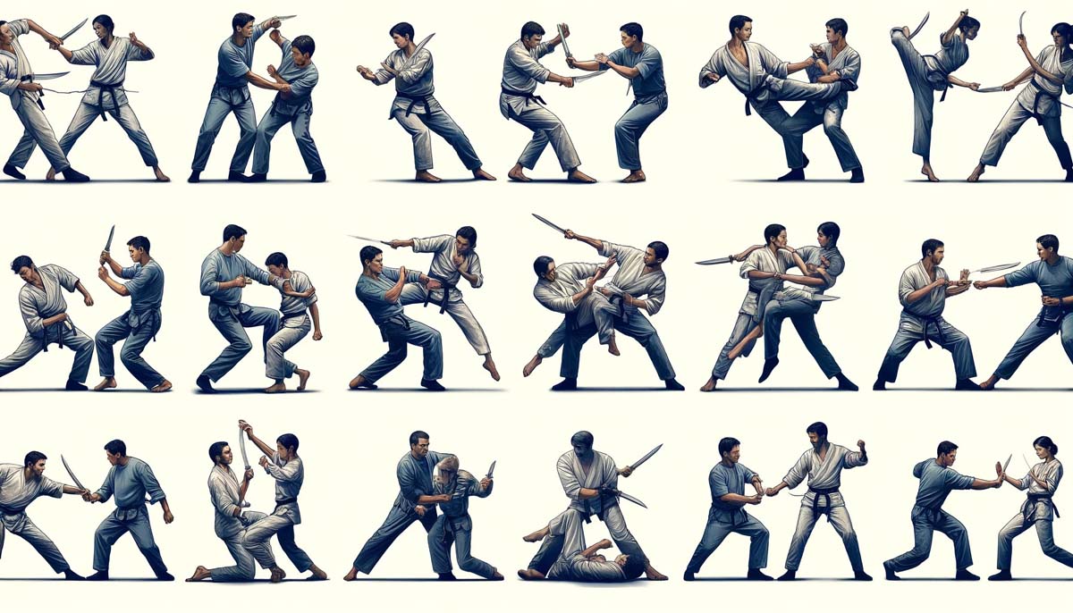 Knife Fighting Techniques Collage