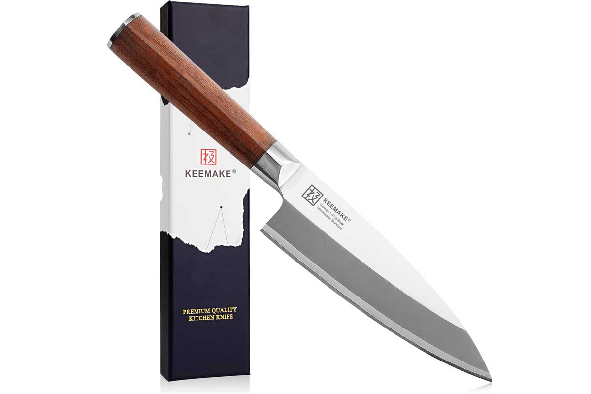 KEEMAKE Deba Knife 6.5 inches, Chef Knife Single Bevel High Carbon Stainless Steel