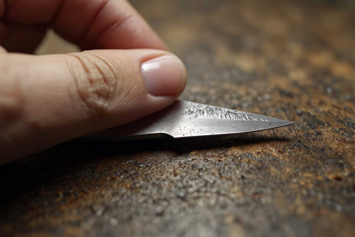 cut through fingernail with knife